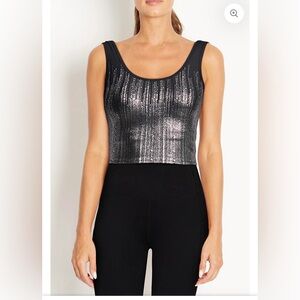 Marley Long Sports Bra size small black / silver.